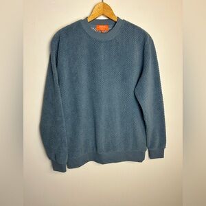 Negative Space Men's Blue Fleece Pullover  Sweater Size S Blue Minimalist